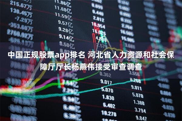 中国正规股票app排名 河北省人力资源和社会保障厅厅长杨燕伟接受审查调查